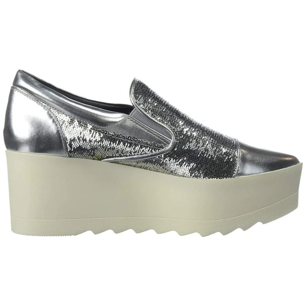 Kendall & Kylie Tanya Silver Sequin Platform Shoes